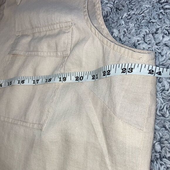 LIGHT XL 100% Linen Sleeveless Shacket Top - Picture 5 of 12